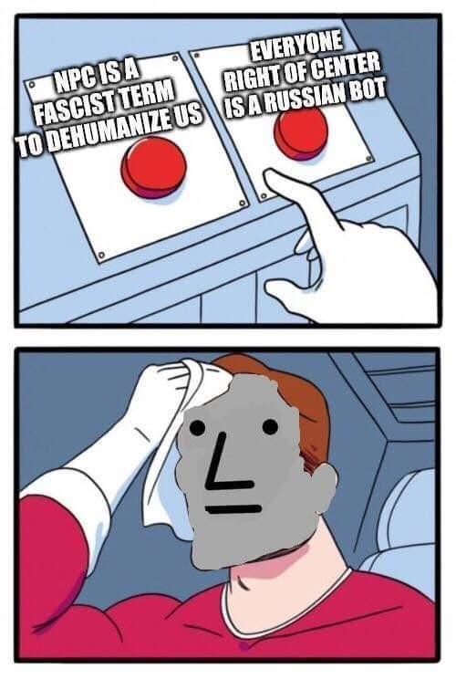 Everyone who dissagrees with me is a russian bot.exe has stopped working. - meme