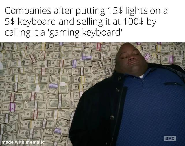 Gaming keyboard stonks - meme