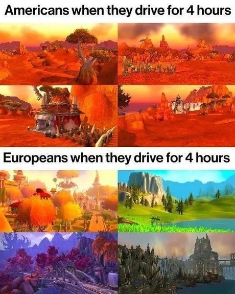 American vs European trip - meme