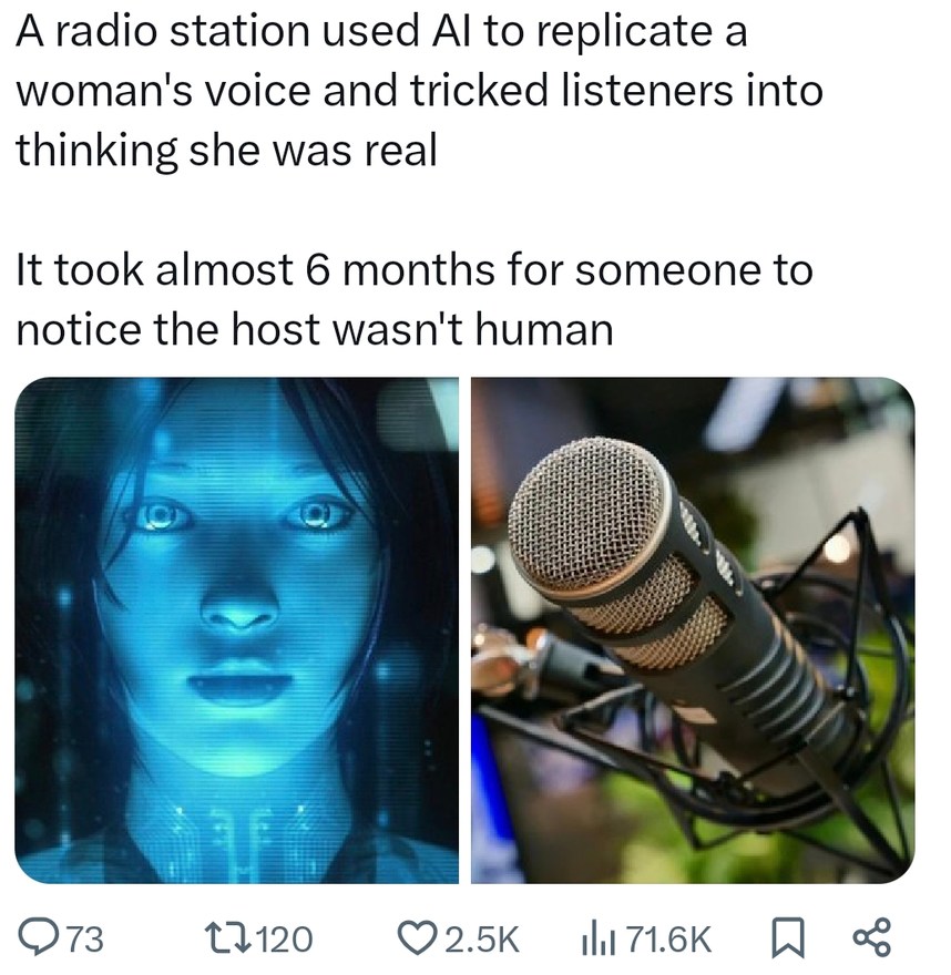 AI pretended to be a radio host for half a year and nobody noticed - meme