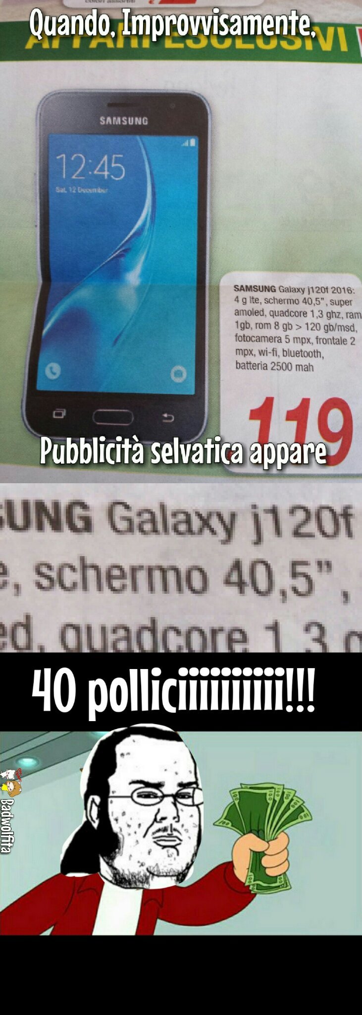 In esclusiva mondiale lo smartphone Samsung da 40 pollici - meme