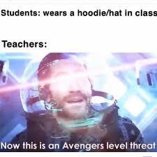 NO HOODIES IN CLASS - meme