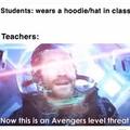 NO HOODIES IN CLASS