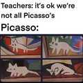 Picasso was a great painter, he could paint with great details, but choose not to