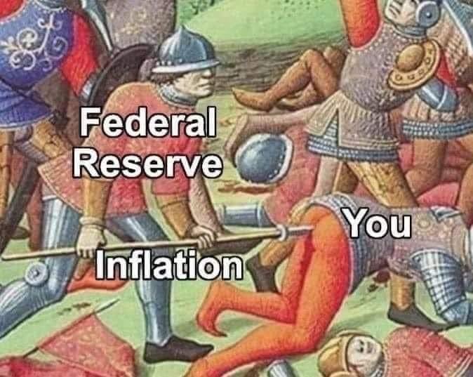 Inflation is a tax, taxation is theft - meme