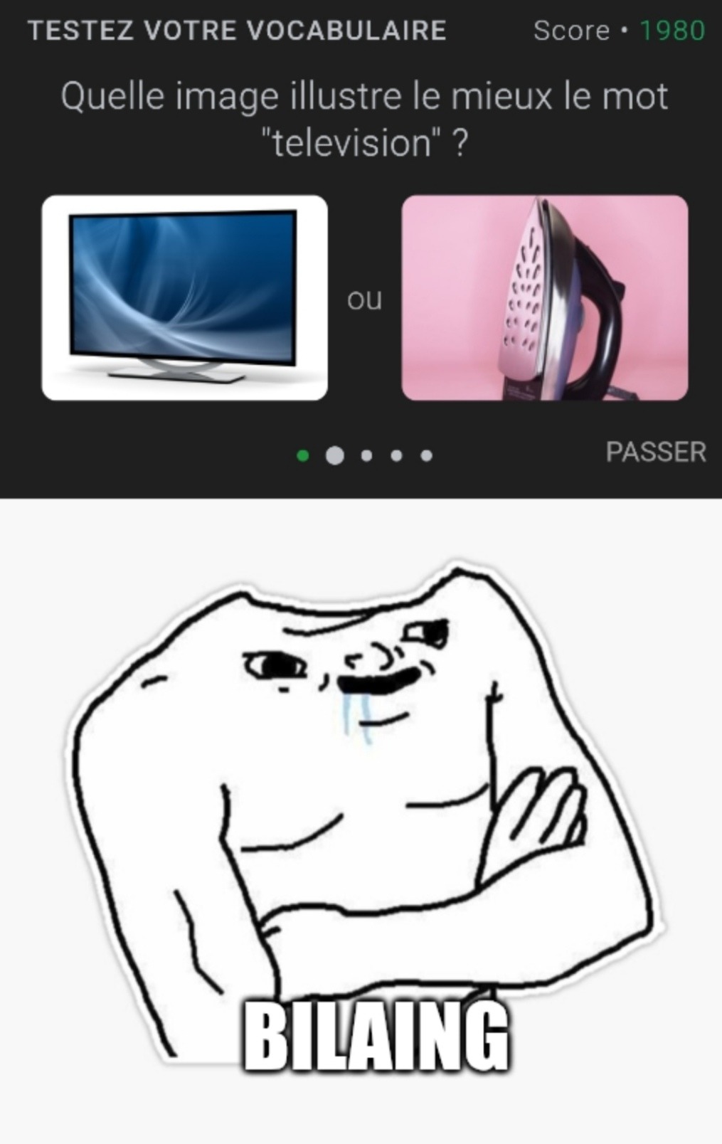 Test d'anglais de Google - meme