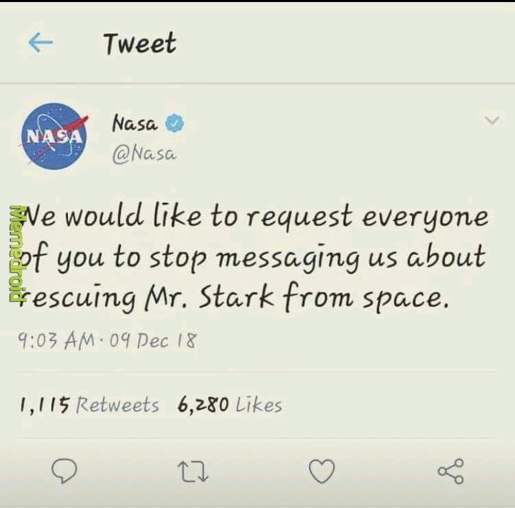 Mr. Stark - meme