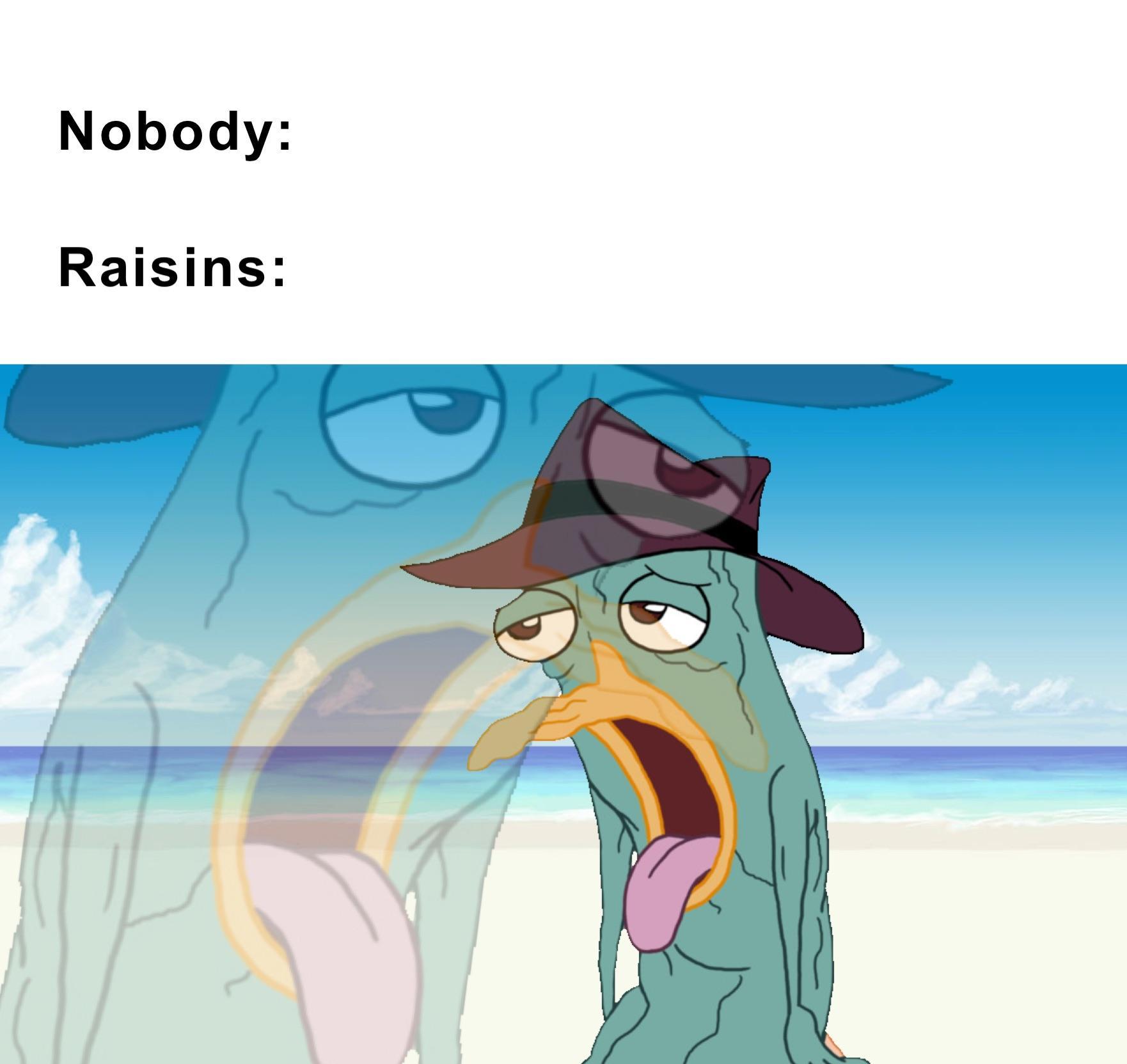 I hate raisins - meme
