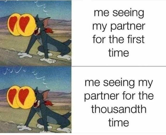 Day 1 vs day 1000 of simping and still in love - meme