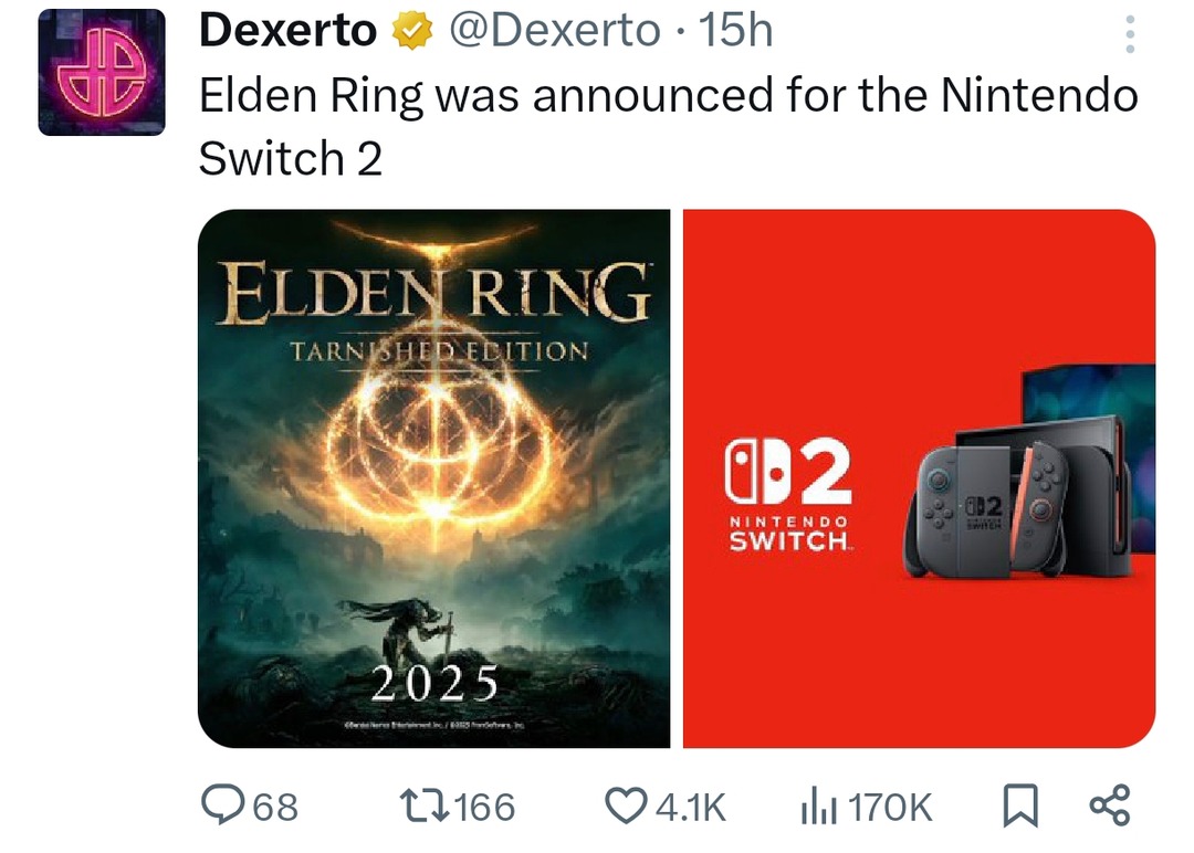 Elden Ring on Switch 2: prepare to lag and die - meme