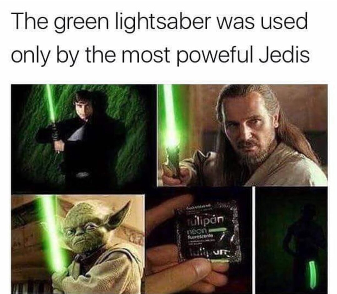 Why is the last light saber facing down?? - meme