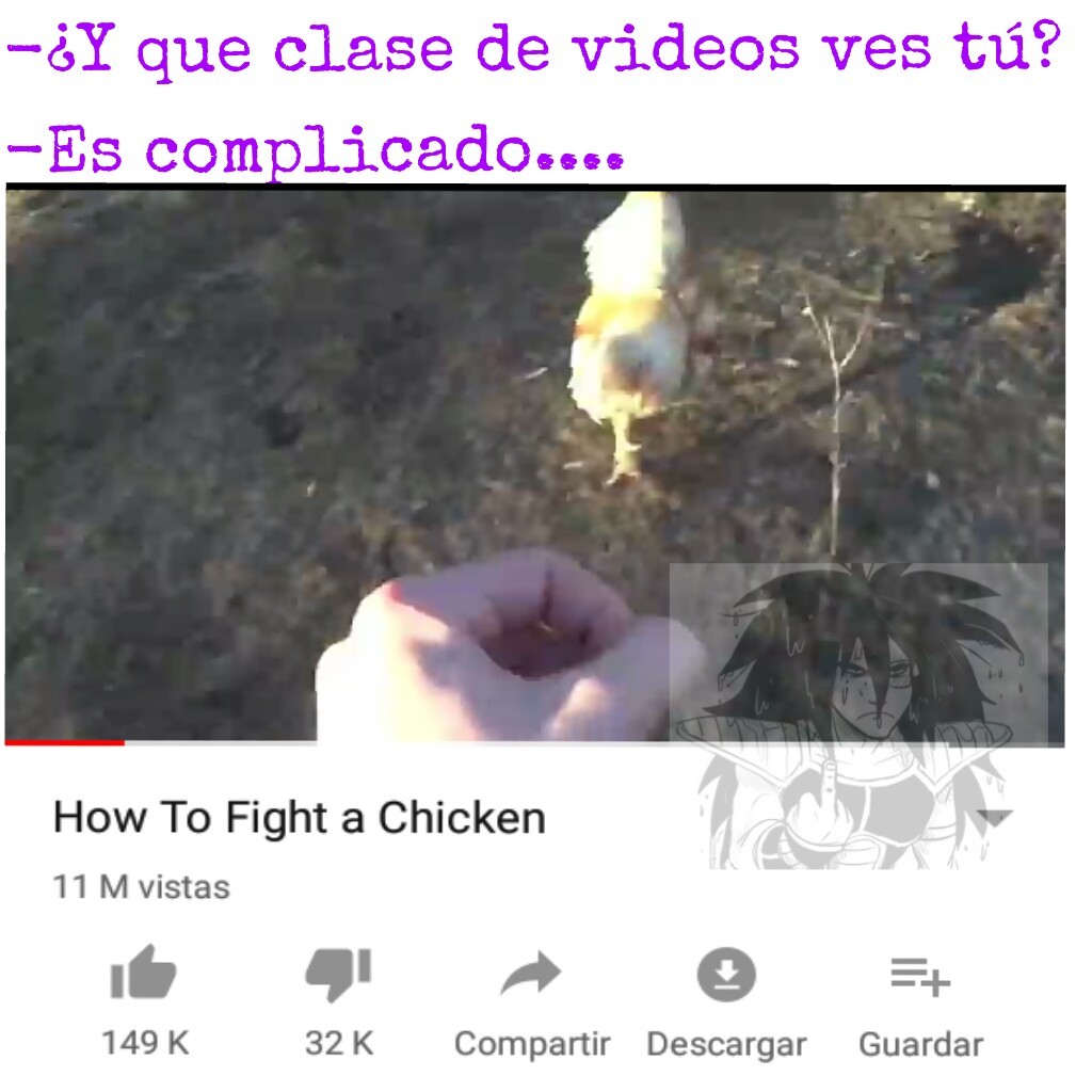 El titulo aprendió y se fue a pelear con una gallina - meme