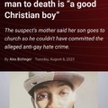 "Lawyer says teen accused of stabbing gay man to death is ""a good Christian boy"" Next"