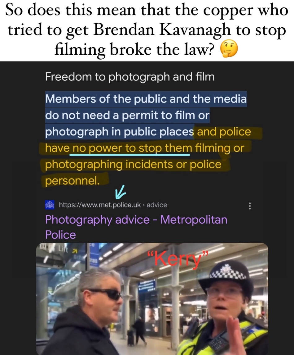 Police officer Kerry tried to stop public pianist from filming in the public // Brendan Kavanagh Incident - meme