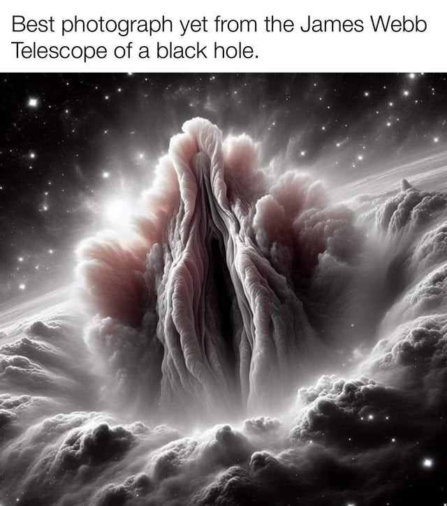 Best photograph yet from the James Webb Telescope of a black hole - meme
