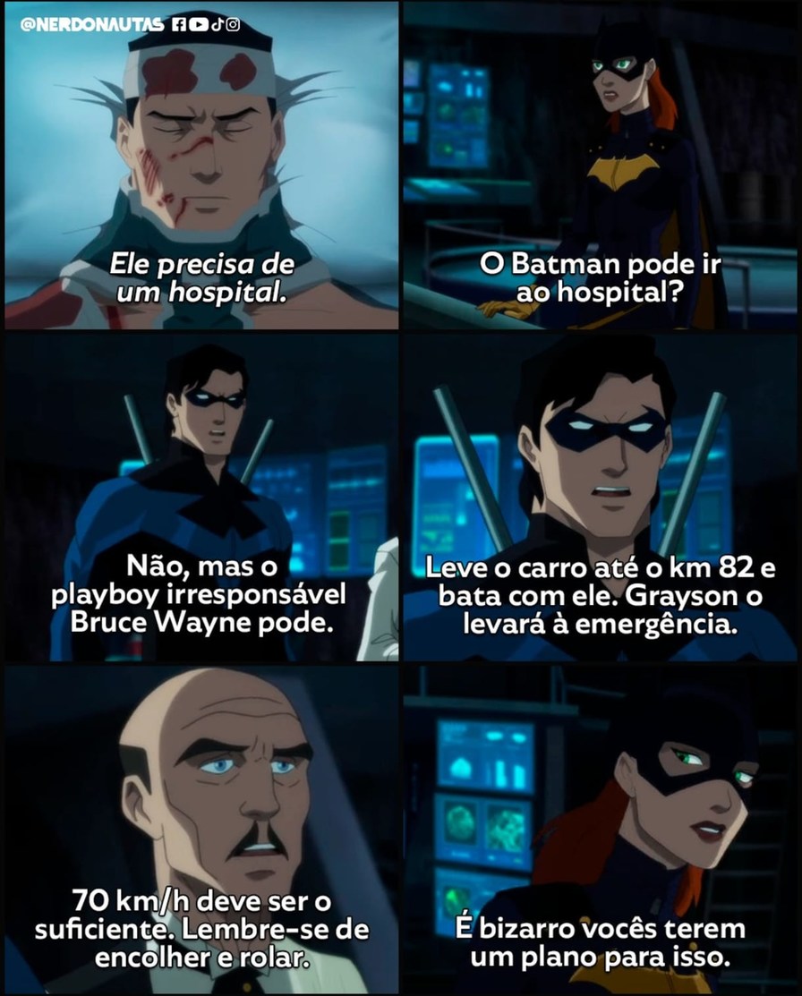 Até a Bat família tem preparo - meme