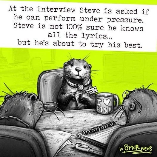 Steve about to perform Under Pressure like his job depends on it - meme
