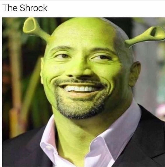 Shrek + The rock meme