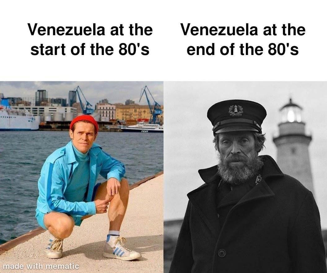 Venezuela in the 80’s: it was all fun and games until it wasn't. - meme