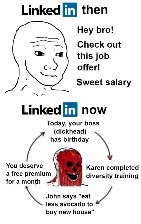 Linkedin is annoying - meme