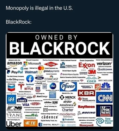 Companies owned by Blackrock - meme