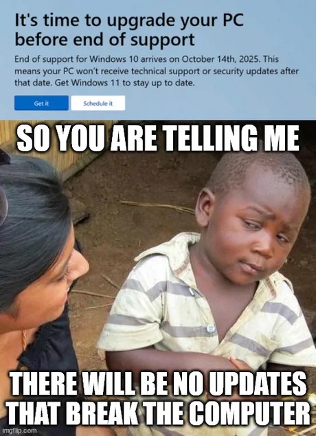 Final Windows 11 update - meme