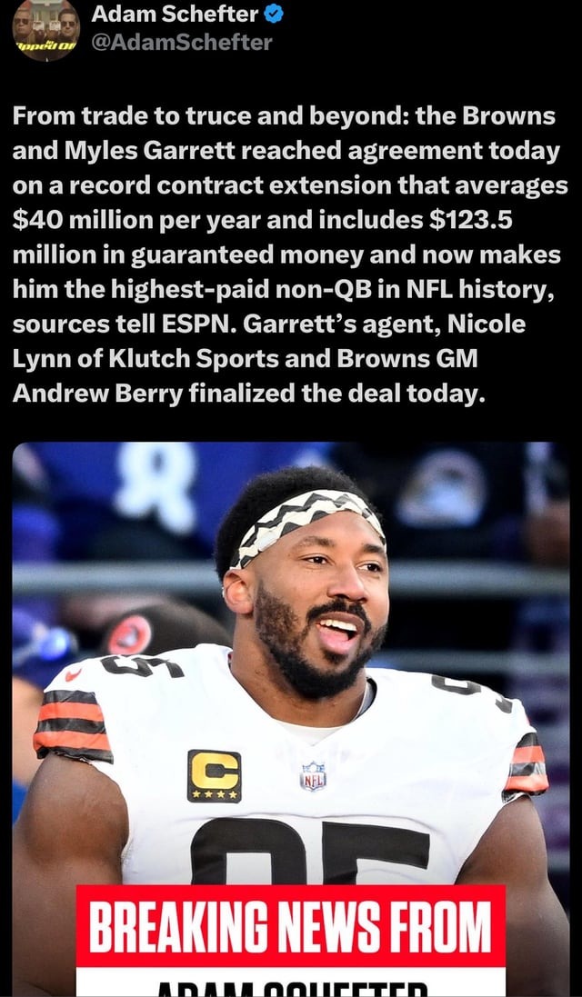 Myles Garrett contract - meme