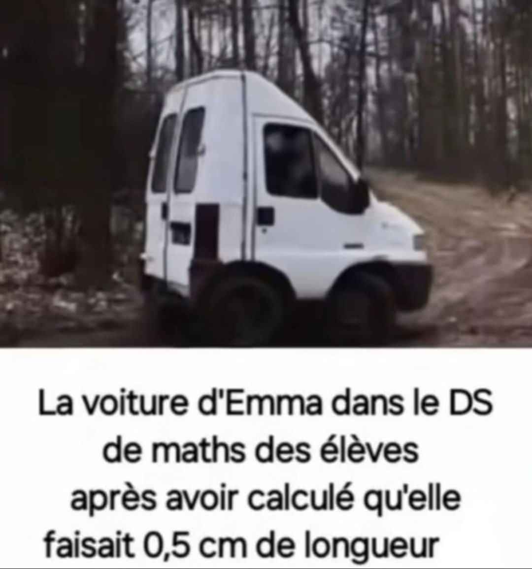 Emma version Hot Wheels dans l’DS de maths - meme