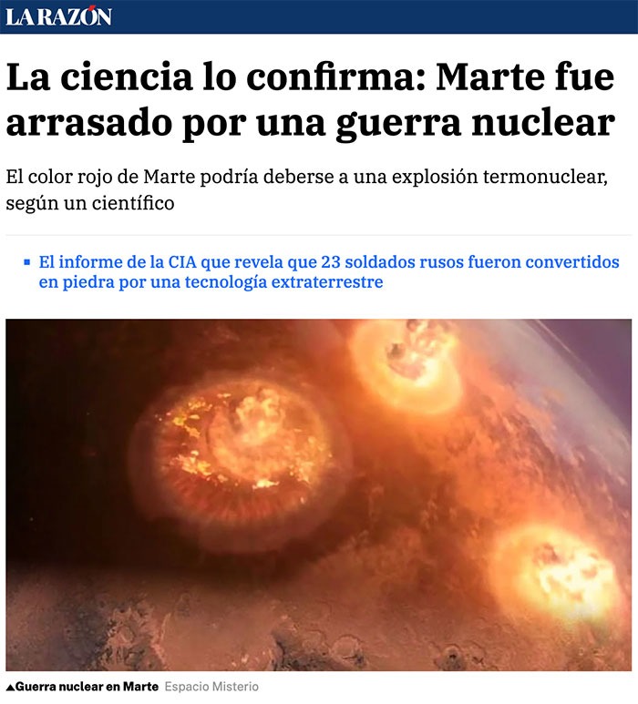 marte fue destruido por una guerra nuclear según la ciencia - meme
