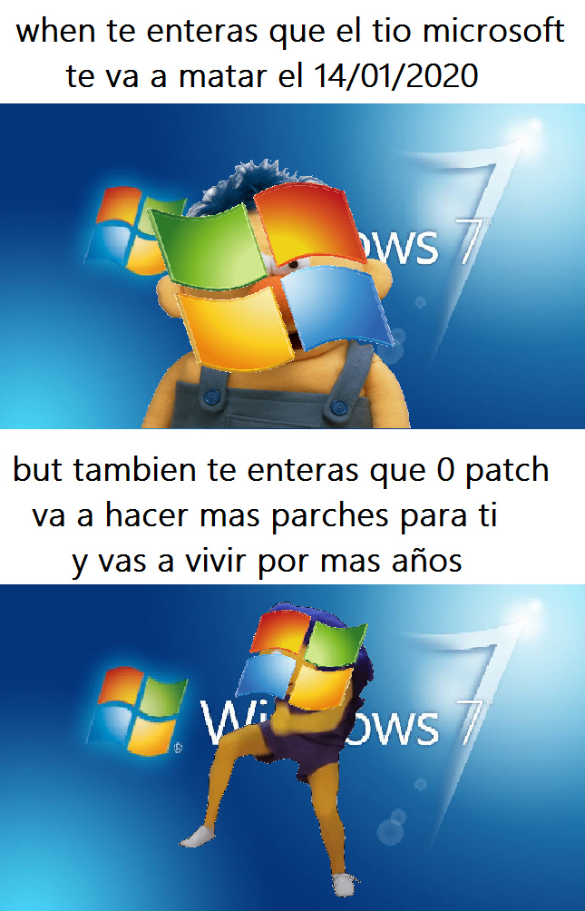 windows 7 va a vivir :D - meme