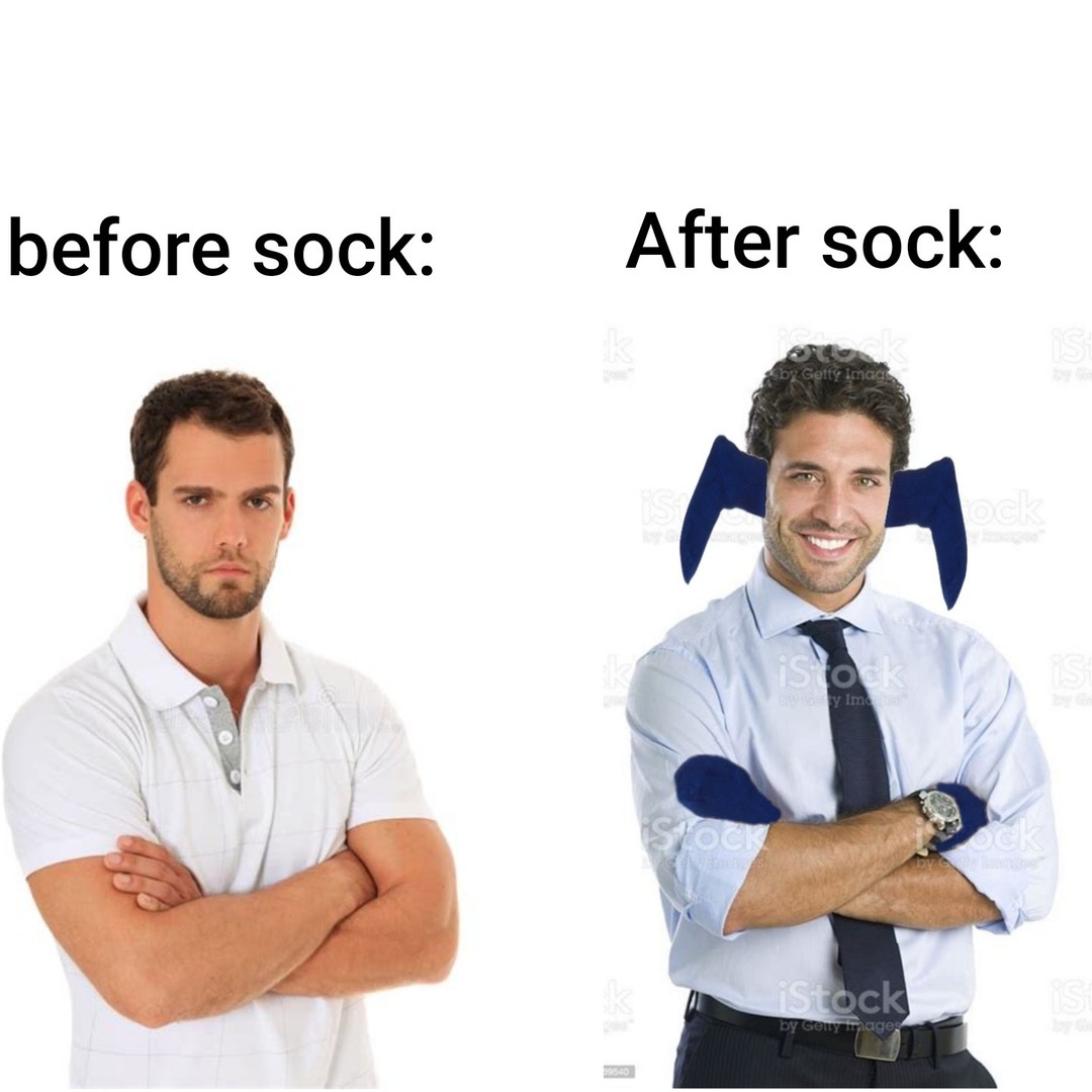 Before Sock™ vs after Sock™ - meme