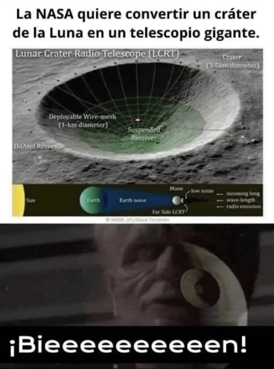 Telescopio o luna de la muerte - meme