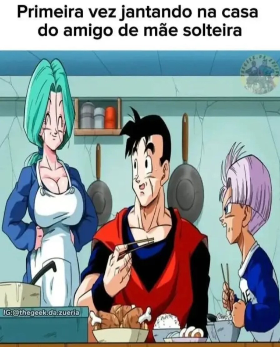 Gohan, vê se me escuta. Não é pecado pegar a Bulma, ao contrário, é uma boa ação. - meme