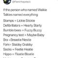 If the person who named Walkie Talkies named everything