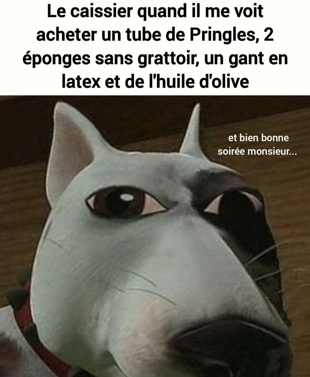 Le caissier quand il voit mon panier chelou et qu'il dit bonne soirée - meme