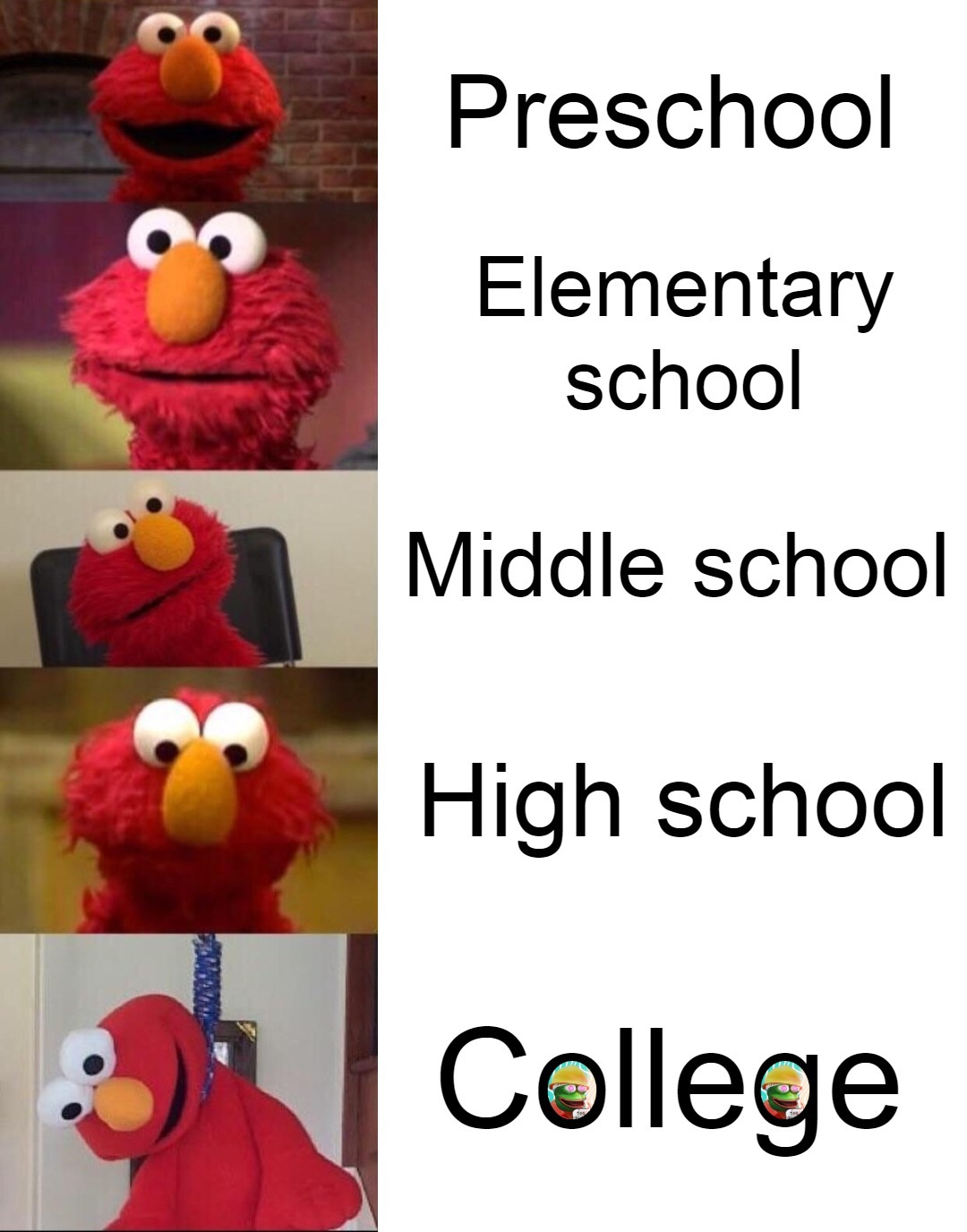 Stages of school - meme