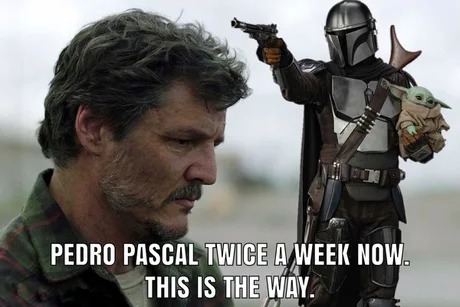 Pedro Pascal twice a week now - meme