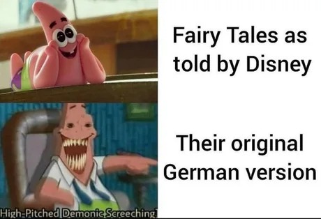 The original version of the Disney Fairy tales - meme
