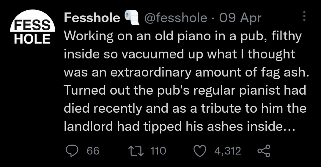 Ashes to ashes, dust to a piano - meme