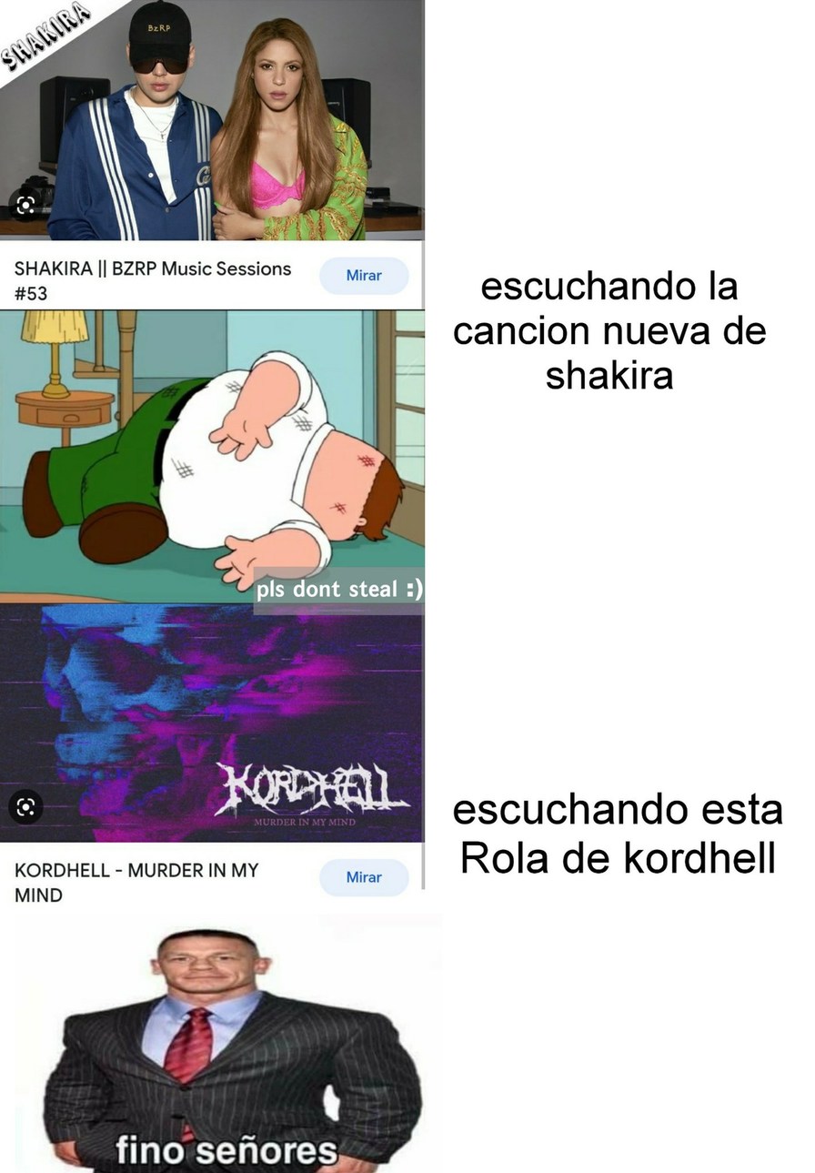 Dos canciones completamente diferentes - meme