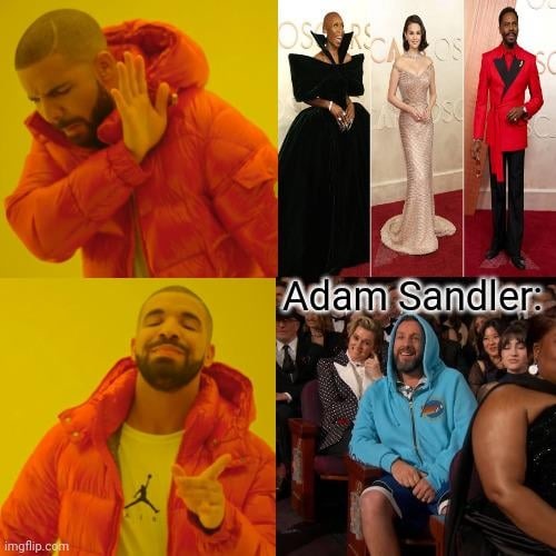 Adam Sandler nailed it at the Oscars 2025 - meme
