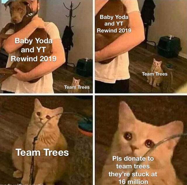 Please donate to team trees - meme