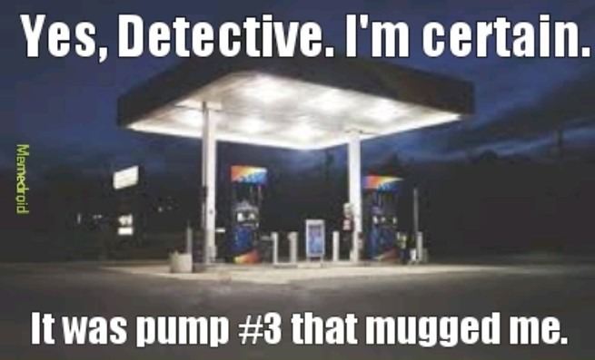Gas station lineup - meme