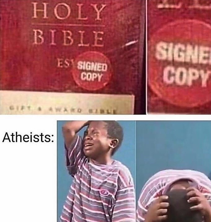Hard hit to Atheists - meme