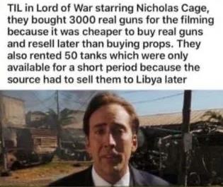 Lord of War said: why rent props when you can start a black market - meme