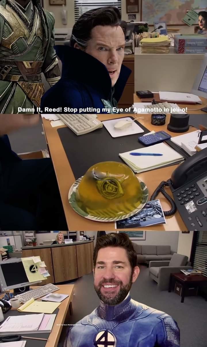 Hahaha so funny because reed richard is jim from the office - meme