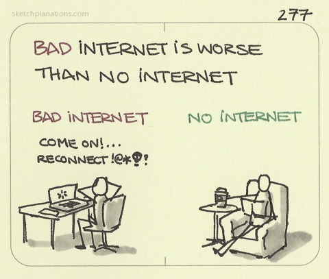 Bad internet vs no internet - meme