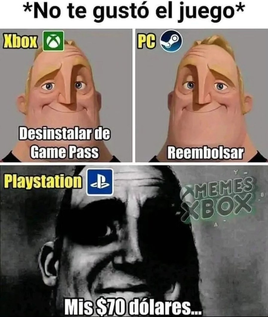 No te gusta un juego de la PlayStation - meme