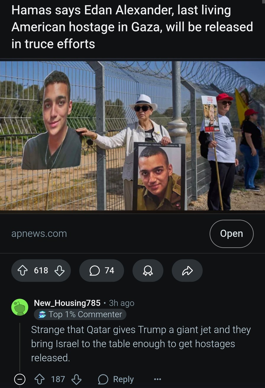 Hamas says last American hostage in Gaza will be freed soon - meme