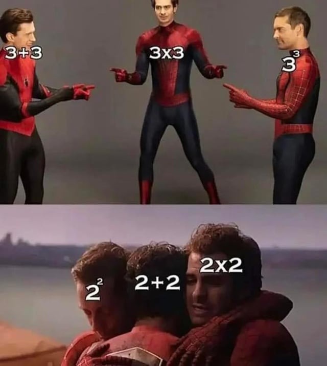 Spidermans matemáticos - meme